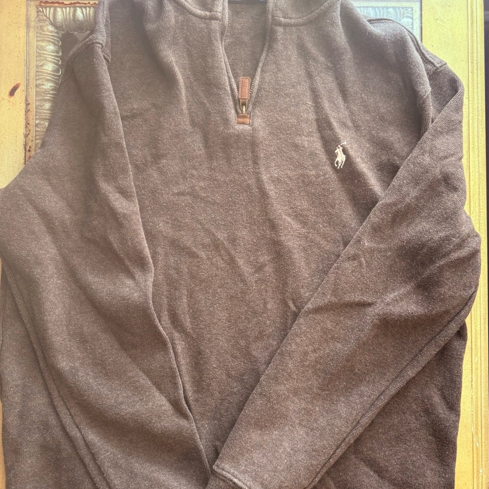 Polo by Ralph Lauren Men's Chocolate Zip-Up Sweater
